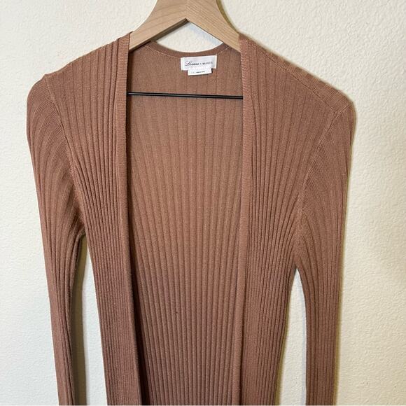 Revolve Lovers + Friends Davenport Ribbed Duster Cardigan Open Front Camel Tan S - Picture 6 of 10